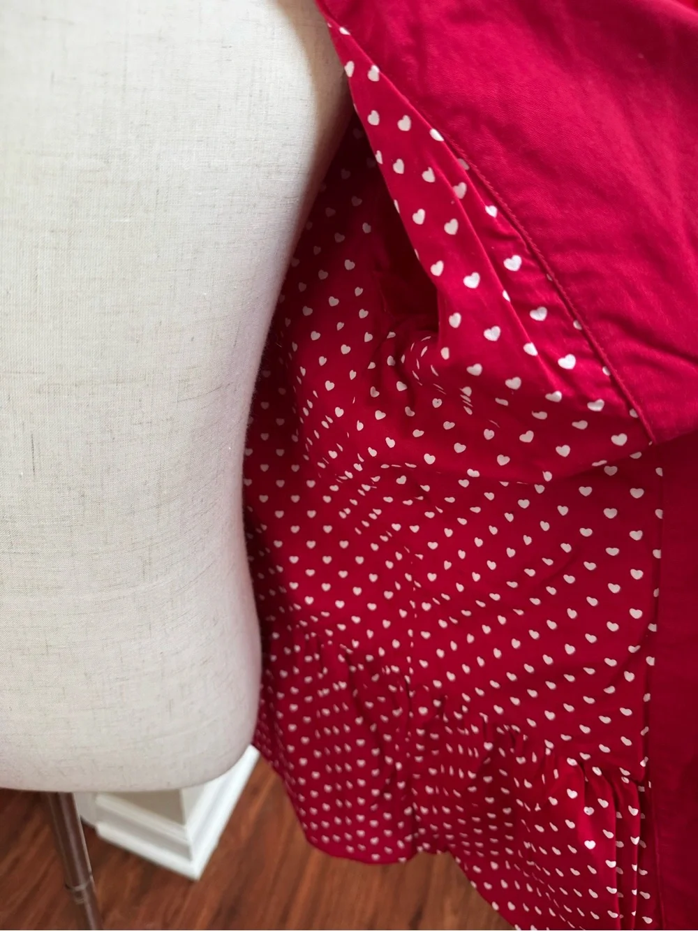 ❤️ Gymboree Peacoat 100% Cotton Red Double-Breasted Heart Print Lining Classic